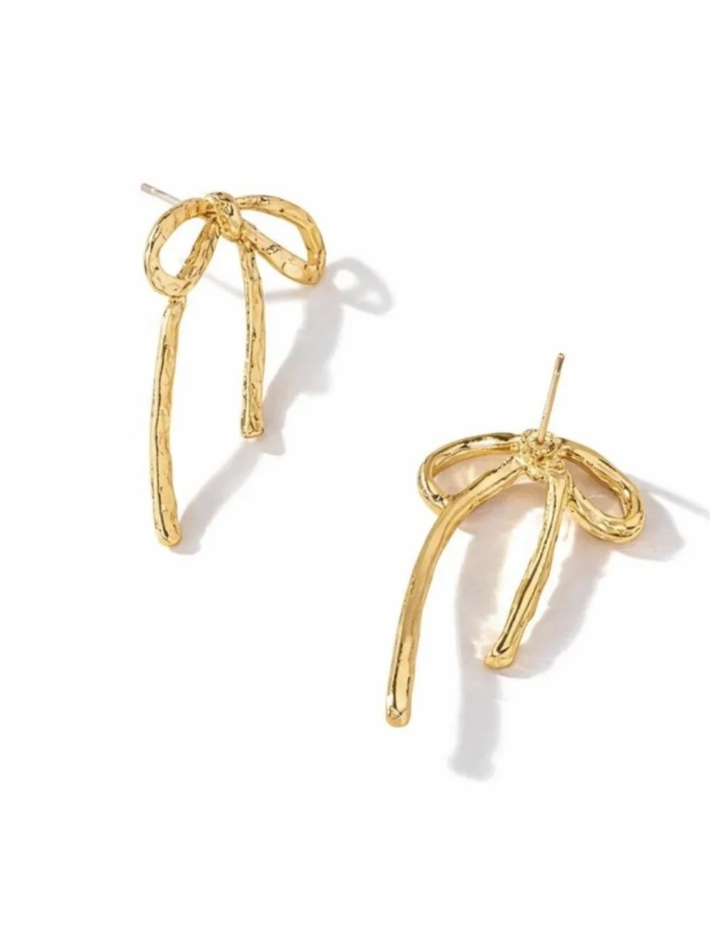 New! 18K Gold Plated Bow Post Earrings (1072) NWOT